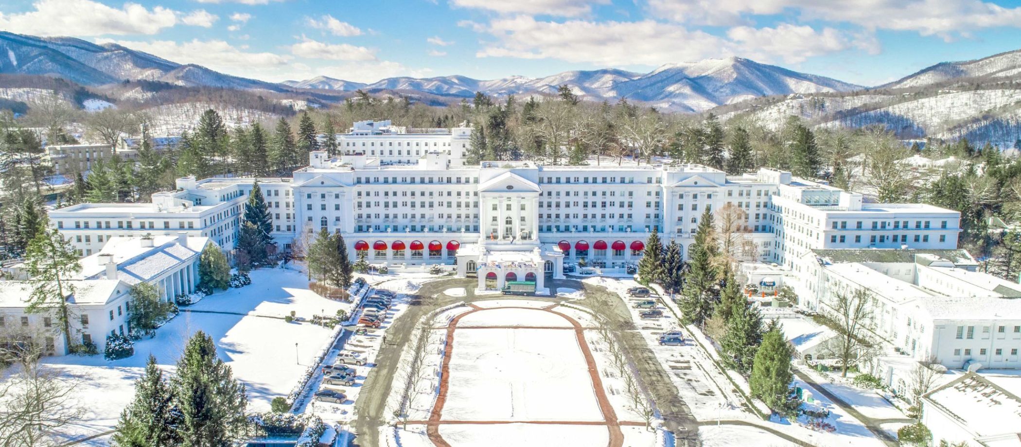 Front Entrance Winter Aerial